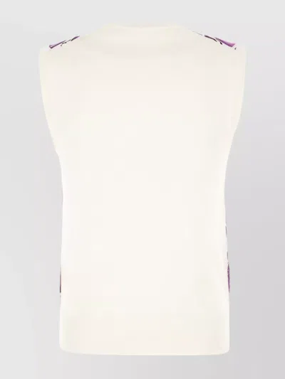 Dolce & Gabbana Silk Printed Crew Neck Vest In Purple