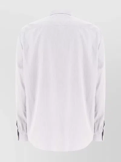 Valentino Striped Shirt With Embroidered Logo In Blue