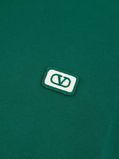 Valentino Polo Jersey Regular Embroidered Dreamatic In Green