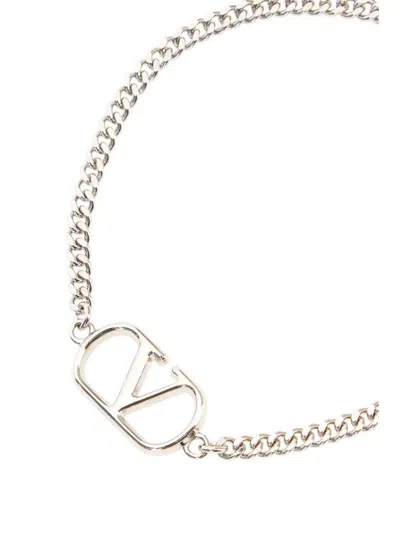 Valentino Metal Chain Link Bracelet With Adjustable Length