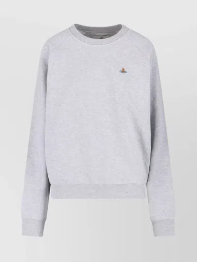 Vivienne Westwood Orb-embellished Crew Neck Sweatshirt In Gray