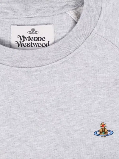 Vivienne Westwood Orb-embellished Crew Neck Sweatshirt In Gray