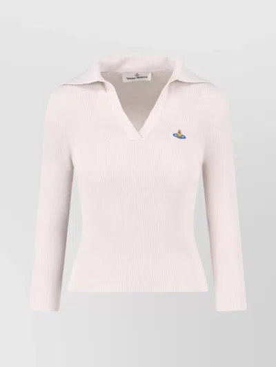 Vivienne Westwood Ribbed Texture Short Sleeves In White