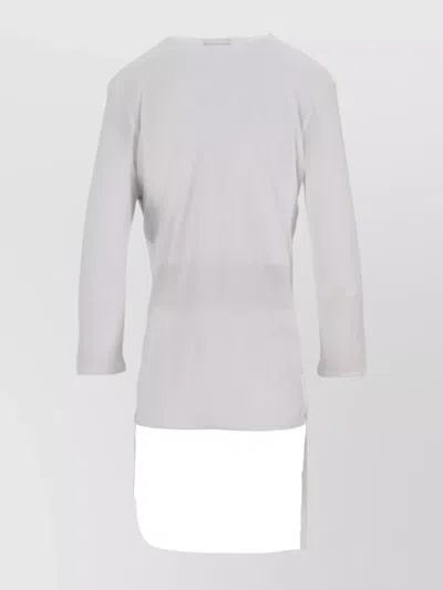 Ann Demeulemeester Trina Three-quarter Sleeve Slim T-shirt With Draws In White
