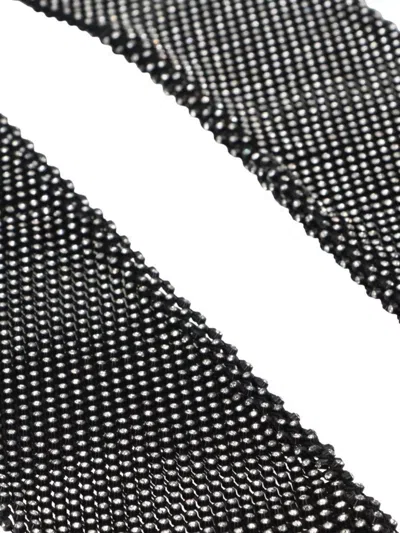 Santa Brands Rhinestone Mesh Metallic Armwarmer In Gray