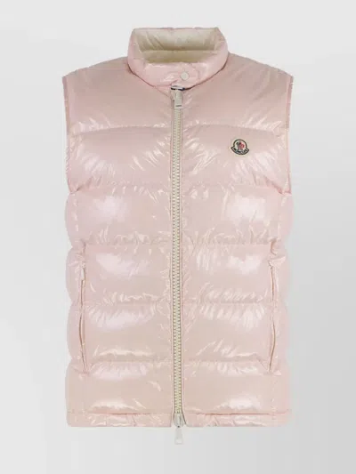 Moncler Padded Sleeveless Quilted Bodywarmer In Pink