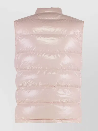 Moncler Padded Sleeveless Quilted Bodywarmer In Pink