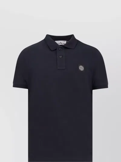 Stone Island Logo Polo Shirt In Black