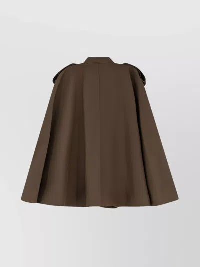 Burberry Cotton Cape With Traditional Check Lining