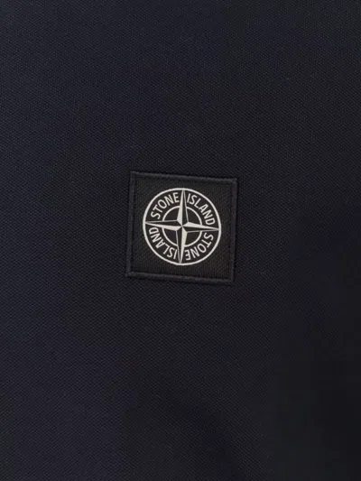Stone Island Logo Polo Shirt In Black