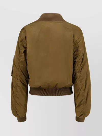 Chloé Women Nylon Bomber Jacket In Brown