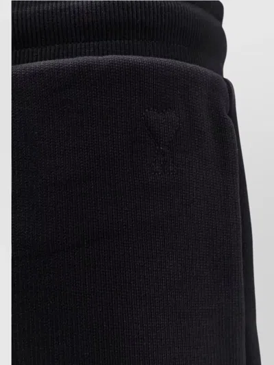 Ami Alexandre Mattiussi Ami Paris Ami De Coeur Logo Embossed Drawstring Shorts In Black