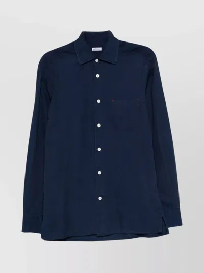 Kiton Long Sleeve Button Down Shirt In Blue