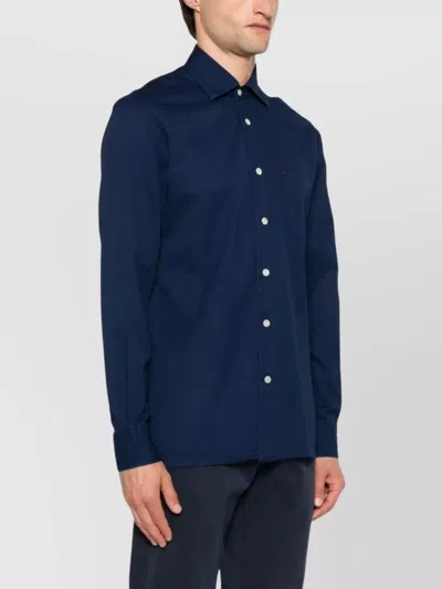 Kiton Long Sleeve Button Down Shirt In Blue