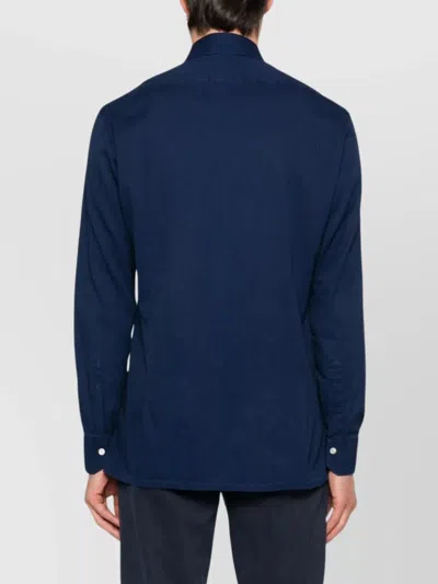 Kiton Long Sleeve Button Down Shirt In Blue