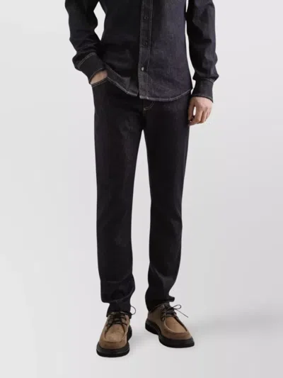 Dolce & Gabbana Trousers With Belt Loops And Contrast Stitching In Black