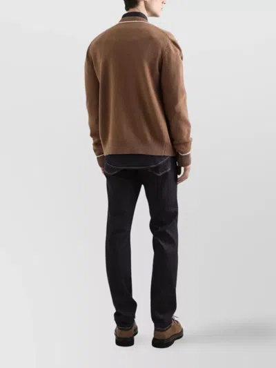 Dolce & Gabbana Trousers With Belt Loops And Contrast Stitching In Black