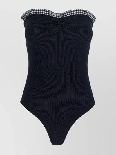Hunza G Dolly Strapless Seersucker One-piece Swimsuit