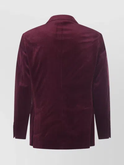Brunello Cucinelli Velvet Double-breasted Suit Button Detailing In Brown