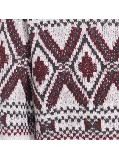 Brunello Cucinelli Geometric Jacquard Turtle Neck Pullover In Gray
