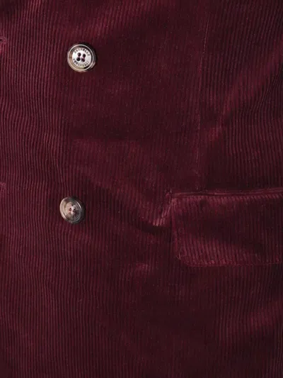 Brunello Cucinelli Velvet Double-breasted Suit Button Detailing In Brown