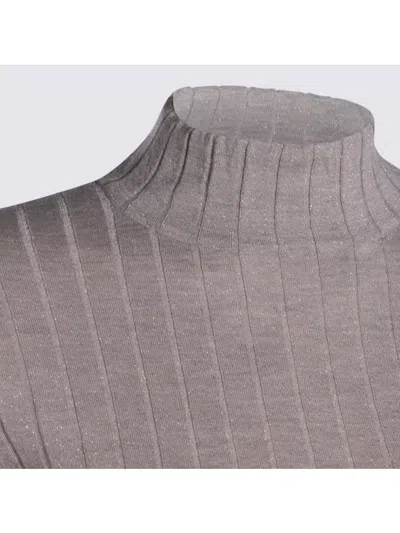 Brunello Cucinelli Slim Fit High Neck Knitwear In Pink