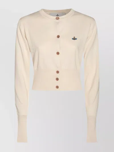 Vivienne Westwood Off-white Bea Cropped Cardigan In Yellow