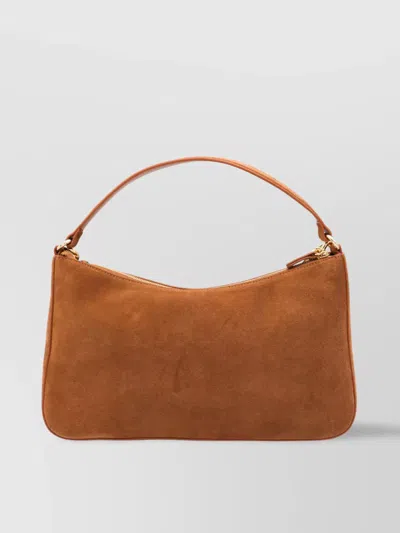 Twinset Rectangular Suede Chain Strap Single Handle In Brown