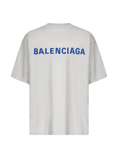 Balenciaga Back T-shirt Medium Fit In Neutral