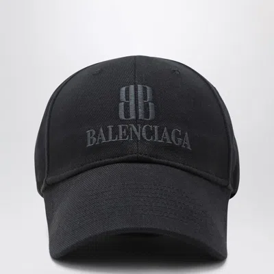 Balenciaga Nano Logo Embroidered Baseball Cap In Black
