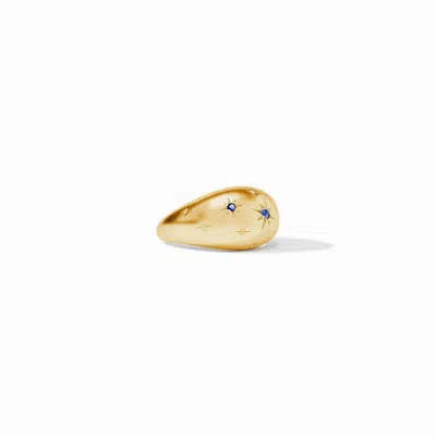 Julie Vos Luna Ring In Gold/sapphire Blue