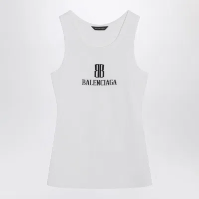 Balenciaga Logo-intarsia Sleeveless Tank Top In White