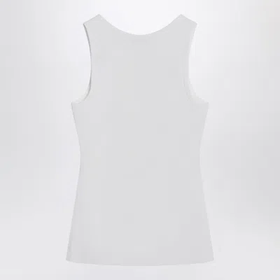Balenciaga Logo-intarsia Sleeveless Tank Top In White