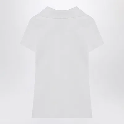 Balenciaga Fitted Viscose Blend T-shirt With Logo Embroidery In White