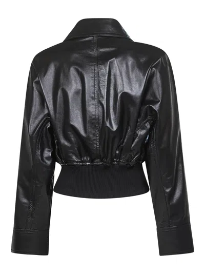 Bottega Veneta Women Black Lightweight Smooth Nappa Leather Jacket In Black