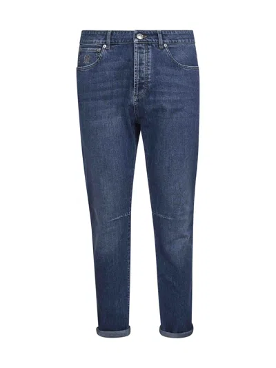Brunello Cucinelli Rolled Cuff Denim Jeans In Blue