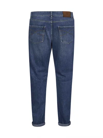 Brunello Cucinelli Rolled Cuff Denim Jeans In Blue