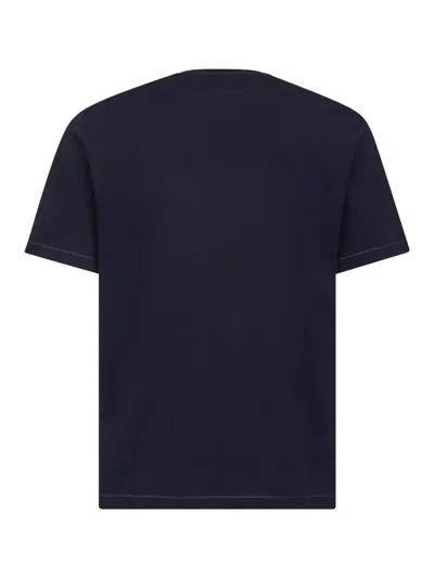 Brunello Cucinelli Men Blue Solomeo Crest Crewneck T-shirt In Blue