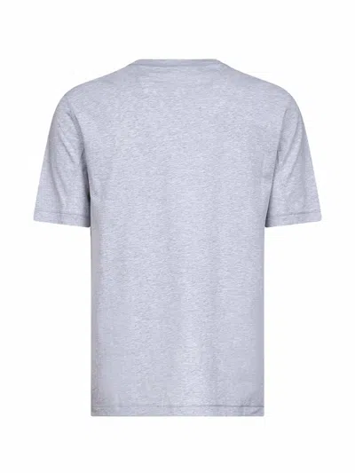 Brunello Cucinelli Crew-neck Embroidered-logo T-shirt In Gray
