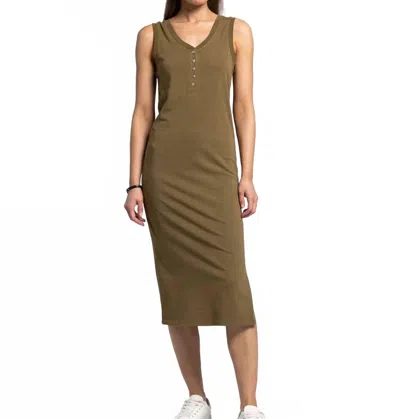 Thread & Supply Wilfred Cotton Body-con Midi Dress In Green