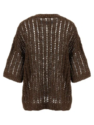 Brunello Cucinelli Rustic Duzzling Net Jersey Sweater