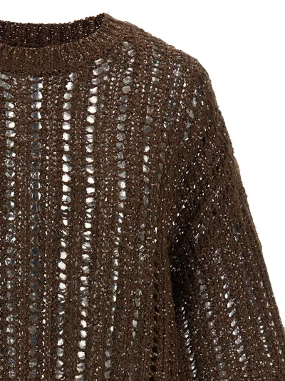 Brunello Cucinelli Rustic Duzzling Net Jersey Sweater