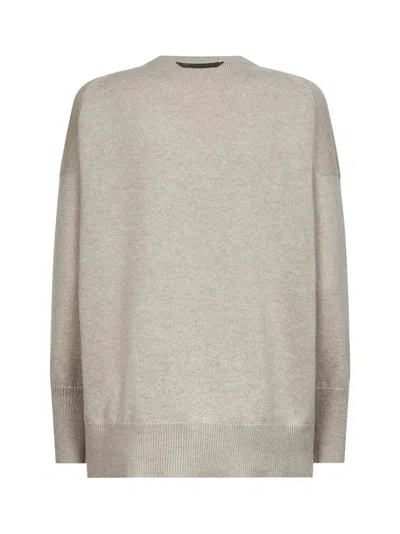 Brunello Cucinelli Women Beige Cashmere Sweater With Monili