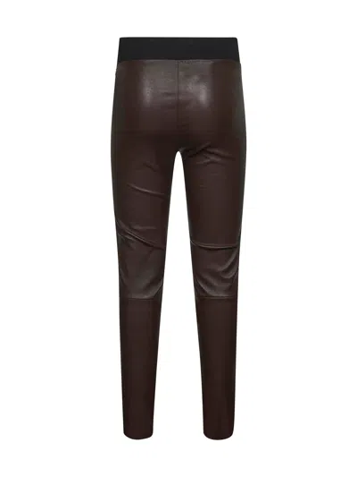 Brunello Cucinelli High-waisted Straight Hem Leggings In Brown