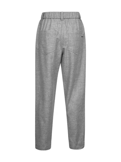 Brunello Cucinelli Women Grey Wool And Cashmere Baggy Trousers