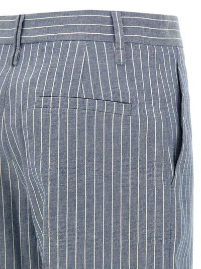 Brunello Cucinelli Women Pinstripe Pants In Blue