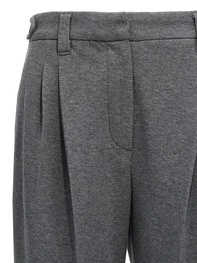 Brunello Cucinelli Grey Pleat Pants