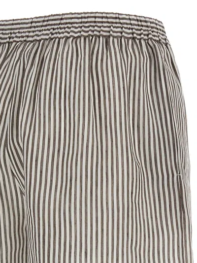 Brunello Cucinelli Women Striped Linen Bermuda Shorts