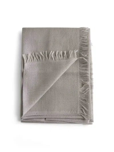 Brunello Cucinelli Women Taupe Cashmere And Silk Scarf