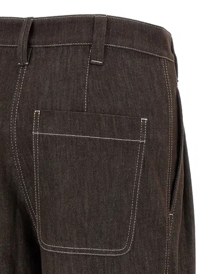 Brunello Cucinelli Wide Leg Jeans Brown In Brown